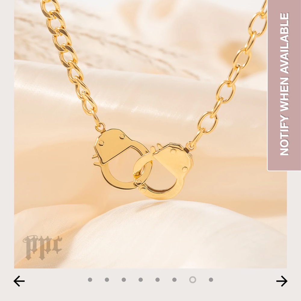 Private Paradise Co BTS Jimin V 95z Gold Necklace